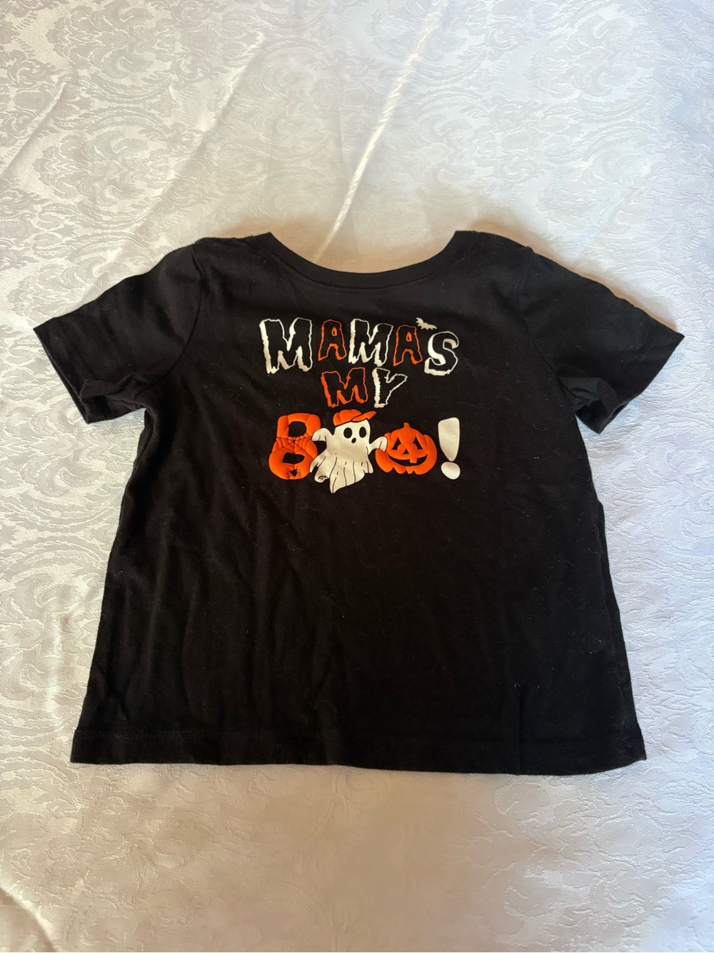 Kids' Halloween Graphic Tee - Black "Mama's My Boo" 2t
